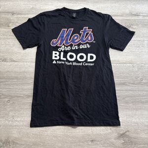 New York Mets Are In Our Blood T-Shirt Small Black Gildan Softstyle MLB Promo
